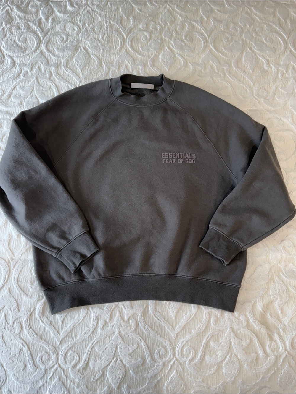 ESSENTIALS Men's Dark Olive green/gray Crewneck Sweatshirt